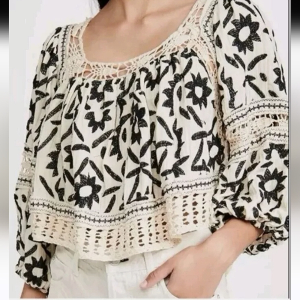 Christian Siriano Boho Floral Top